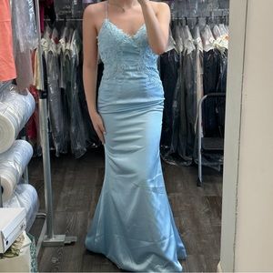 light blue floral prom dress!